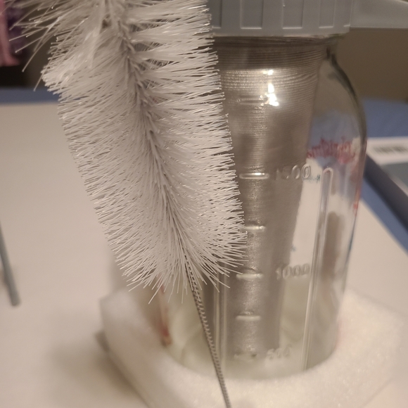 Festive Santa Heavy Duty Glass Jar with Gray Lid 64 Oz. NIB - Picture 7 of 13